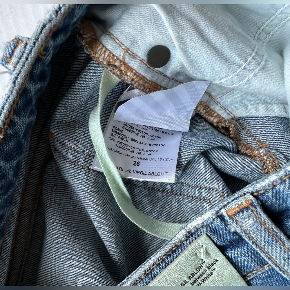OFF WHITE C/O VIRGIL ABLOH ROSE PRINT SKINNY JEANS Size 26 EUC - Picture 10 of 10